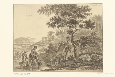 Italianiserend landschap met herder
