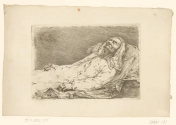 Portret van Christian Bernhard Rode op zijn sterfbed
