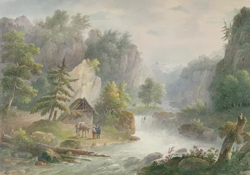 Bergachtig Landschap met een Stroom, 1825