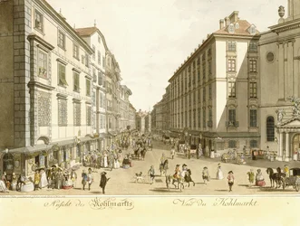 Uitzicht op Kohlmarkt, 1786