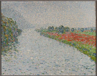 Landschap langs de rivier (de Ruhr bij Hohensyburg)