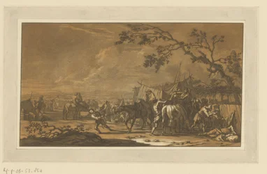 Soldaten in het kampement