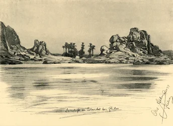 Eerste cataract nabij het eiland Philae aan de Nijl, Egypte, 1898.