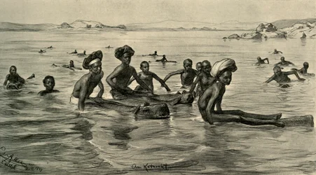 Mannen in de Nijl bij de Eerste Cataract, Egypte, 1898