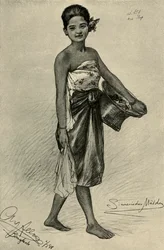 Siamese meisje, Bangkok, 1898