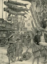 Straatscène, Yokohama, Japan, 1898