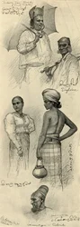 Studies van mensen, Colombo, Ceylon