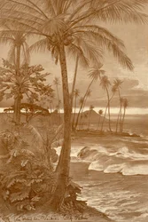 Het strand van Waikiki, Hawaï, 1898