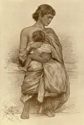Jonge moeder, Kandy, Ceylon, 1898