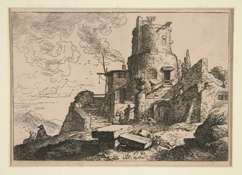 Landschap met toren