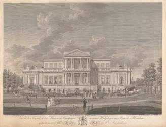 Welgelegen: Vue de la Facade de la Maison de Campagne nommee Welgelegen au Bois de Harlem, Appartenante a Mr. Henry Hope d