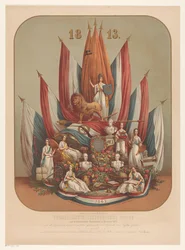 Allegorische voorstelling ter herinnering aan de gedenkwaardige omwenteling in November 1813