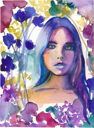Dromerige vrouw met bloemen