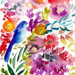 Kleurrijke bloemenvogel