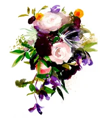 Levendig bloemenboeket in aquarelstijl