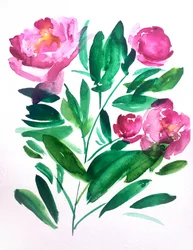 Levendige bloemen in aquarel