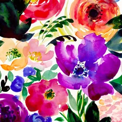 Levendige bloemen in aquarel