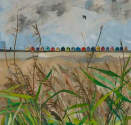 Strandhutten, 2023 (collage van aquarelverf op papier)