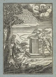 Gods verbond met Abraham; Jakob zalft de steen waarop hij geslapen heeft