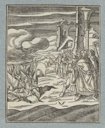 Korach, Datan en Abiram en hun gezinnen worden door de aarde verzwolgen