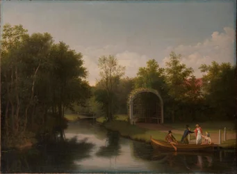 Prieel in het park van landhuis Sanderumgård