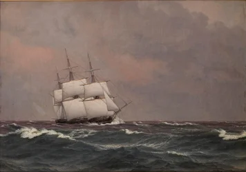 De korvet Najaden in ruwe zee