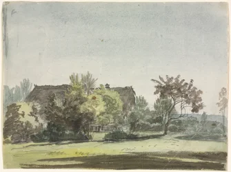 Boerderij achter bomen