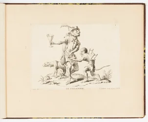 Plaat 4, La Ptisanier (De kruidenthee verkoper), Singeries ou différentes actions de la vie humaine représentées par des singes (Apenstreken of verschillende acties van het menselijk leven voorgesteld door apen)
