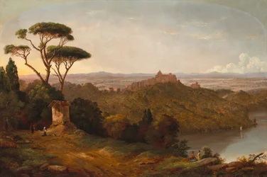 Kasteel Gondolfo, Meer Albano, Italië, 1852.