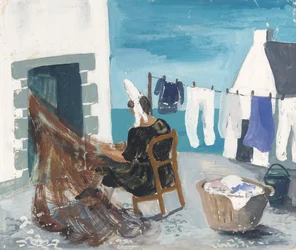 Netten repareren, Tréboul, ca. 1930