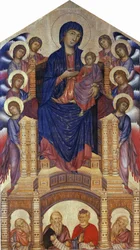 Santa Trinita Maestà (Madonna Enthroned; Madonna met kind en acht engelen, Santa Trinita Madonna)