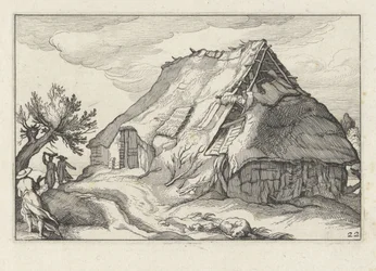 Boerderij met ingestort rieten dak