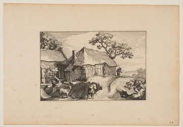 Pad langs een schuur, uit Landschappen (Verscheyden aerdige Lanthuysen...)