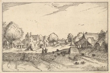 Dorpsweg, plaat 20 uit Regiunculae et Villae Aliquot Ducatus Brabantiae