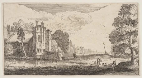 Landhuis met twee zeshoekige torens, uit Landschappen (Playsante Lantschappen)