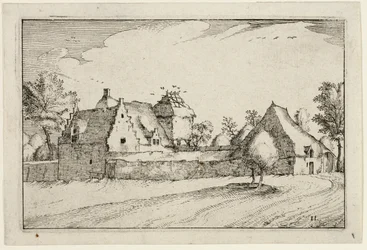 Ommuurde boerderij, plaat elf naar Afbeeldingen van boerderijen, landhuizen en rustieke dorpen (Praediorum villarum et rusticarum casularum icones)