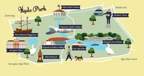 Kaart van Hyde Park