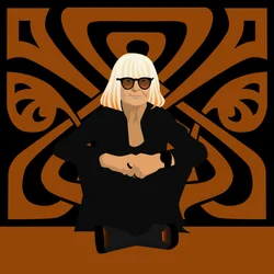 Portret van Barbara Hulanicki, modeontwerper, oprichter van Biba, interieurontwerper en illustrator