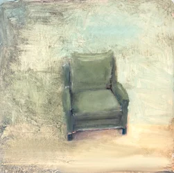 Fleurige groene fauteuil
