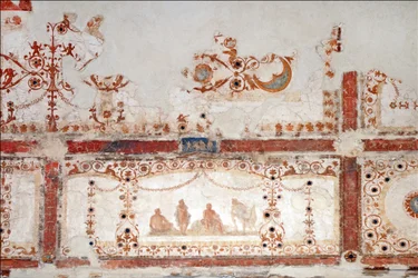 Detail van decoratie in de Domus Aurea in Rome
