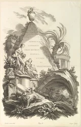 Frontispice voor het Graf van Boyle, Locke, en Sydenham, ca. 1736