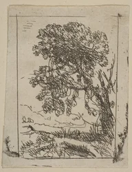 De twee landschappen, linker boom