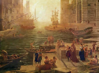 Het inschepen van de Heilige Romeinse Sint Paulus in Ostia (detail)