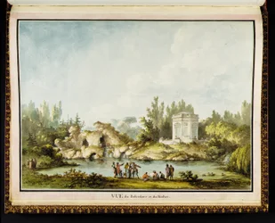 Vue du Belvédère et du Rocher, uit Recueil des plans du Petit Trianon door Richard Mique