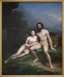 Adam en Eva. Schilderij door Claude Marie Dubufe (1790-1864)