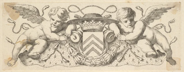 Twee cherubijnen met de wapens van kardinaal Richelieu, voor 1642