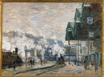 Gare St. Lazare, de westelijke dokken (olieverf op doek)