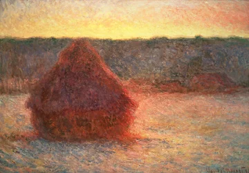 Hooibergen bij Zonsondergang, Vriesweer, 1891