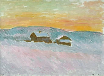 Noors landschap, blauwe huizen, 1895