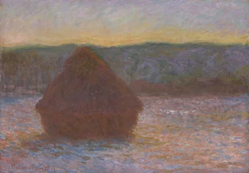 Stapel tarwe ontdooien, zonsondergang, 1890-91